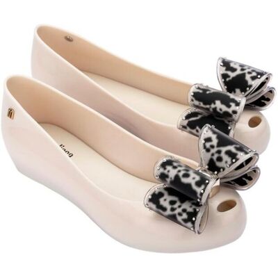 Melissa Ultragirl Classic Bow AD Black/Beige Baleriny Damskie Beżowe 35/36 Melissa Ultragirl Classic Bow AD Black/Beige Baleriny Damskie Beżowe 35/36