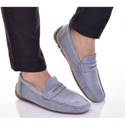 Inny producent MĘSKIE ELEGANCKIE MOKASYNY OBUWIE WSUWANE CASUAL ZAMSZOWE BŁĘKITNE Inny producent MĘSKIE ELEGANCKIE MOKASYNY OBUWIE WSUWANE CASUAL ZAMSZOWE BŁĘKITNE