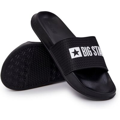 Męskie Klapki Big Star JJ174505 Czarne-43 Męskie Klapki Big Star JJ174505 Czarne-43