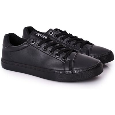 Męskie Skórzane Trampki Big Star HH174035 Czarne-41 Męskie Skórzane Trampki Big Star HH174035 Czarne-41