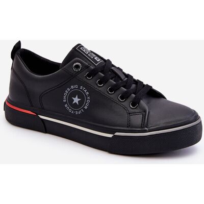 Męskie Skórzane Trampki Big Star LL174210 Czarne-41 Męskie Skórzane Trampki Big Star LL174210 Czarne-41