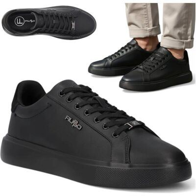 Męskie Sneakersy SKÓRZANE FILIPPO Wygodne Półbuty Sportowe Czarne 45 Męskie Sneakersy SKÓRZANE FILIPPO Wygodne Półbuty Sportowe Czarne 45