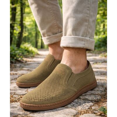 SKOTNICKI Mokasyny męskie ażurowe półbuty khaki P-4-7034 rozmiar: 40 SKOTNICKI Mokasyny męskie ażurowe półbuty khaki P-4-7034 rozmiar: 40