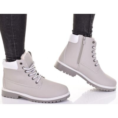 Inny producent OCIEPLANE DAMSKIE BOTKI ZIMOWE TRAPERY BUTY Z FUTERKIEM JASNOSZARE Inny producent OCIEPLANE DAMSKIE BOTKI ZIMOWE TRAPERY BUTY Z FUTERKIEM JASNOSZARE