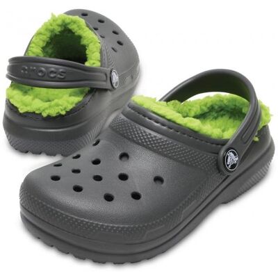 Crocs - Kids Classic Lined - Slate Gray - Slippers Crocs - Kids Classic Lined - Slate Gray - Slippers