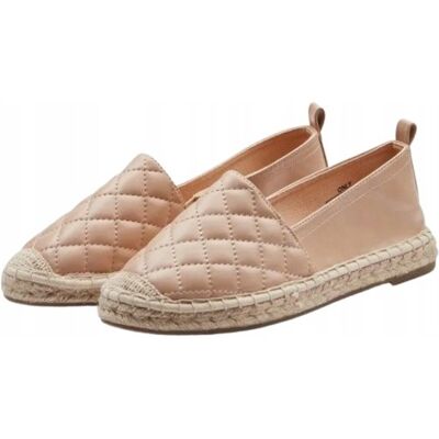Only Beżowe Espadryle Damskie z Pikowaną Cholewką 38 Tla Only Beżowe Espadryle Damskie z Pikowaną Cholewką 38 Tla