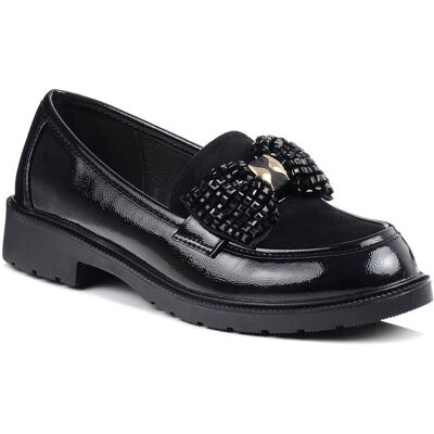 Półbuty damskie S.Barski HY52-319 czarne wsuwane lakierowane eleganckie-37 Półbuty damskie S.Barski HY52-319 czarne wsuwane lakierowane eleganckie-37