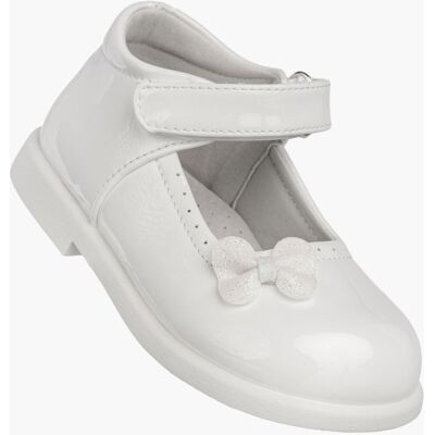 Apawwa Półbuty Dziewczęce Buty Na Rzep Baleriny Lakierowane Skórzana Wkładka Białe N5043P Biały 22 Apawwa Półbuty Dziewczęce Buty Na Rzep Baleriny Lakierowane Skórzana Wkładka Białe N5043P Biały 22