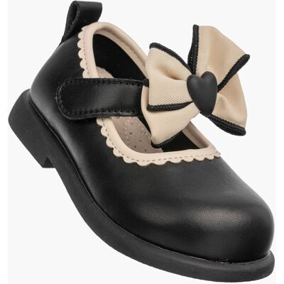 Półbuty Dziewczęce Buty Na Rzepy Z Kokardką Skórzana Wkładka Czarne APAWWA N608 Czarny 22 Półbuty Dziewczęce Buty Na Rzepy Z Kokardką Skórzana Wkładka Czarne APAWWA N608 Czarny 22