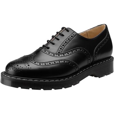 półbuty SOLOVAIR - 5 EYE OXFORD 'ENGLISH' BROGUE SHOE (BLACK HI-SHINE) S5-811-BK-G-43 półbuty SOLOVAIR - 5 EYE OXFORD 'ENGLISH' BROGUE SHOE (BLACK HI-SHINE) S5-811-BK-G-43