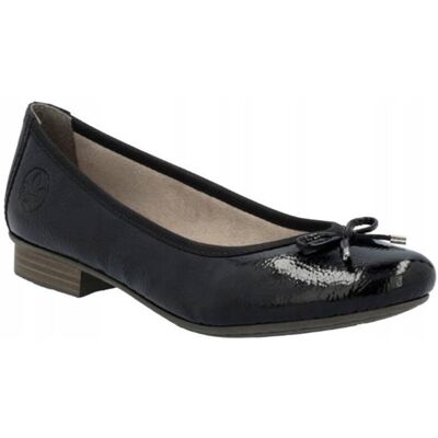 Rieker Baleriny Damskie Skórzane Na Obcasie Black 51950-00 r.36 Rieker Baleriny Damskie Skórzane Na Obcasie Black 51950-00 r.36