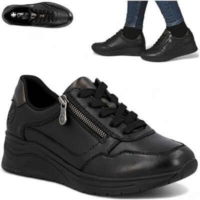 Rieker SKÓRZANE Sneakersy Damskie na Koturnie Wygodne Półbuty Platforma 38 Rieker SKÓRZANE Sneakersy Damskie na Koturnie Wygodne Półbuty Platforma 38