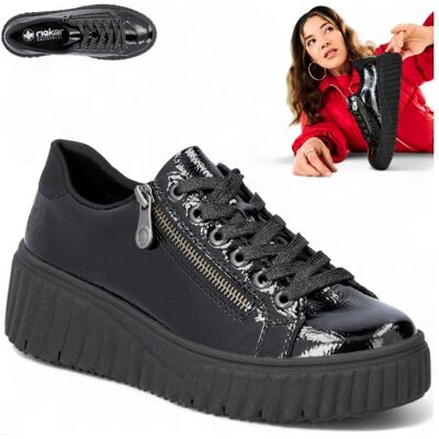 Rieker SKÓRZANE Sneakersy Damskie Wygodne Półbuty Platforma Sznurowane 39 Rieker SKÓRZANE Sneakersy Damskie Wygodne Półbuty Platforma Sznurowane 39