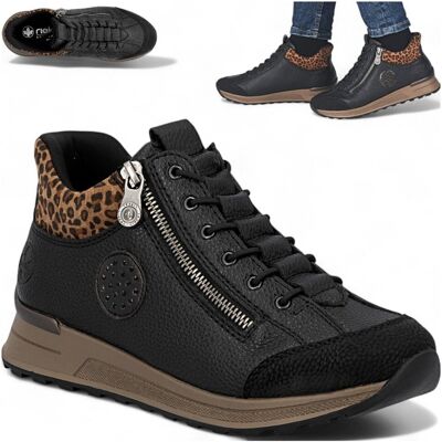 Rieker Sneakersy Damskie Sportowe Wygodne Półbuty Ocieplane Zamek Czarne 41 Rieker Sneakersy Damskie Sportowe Wygodne Półbuty Ocieplane Zamek Czarne 41