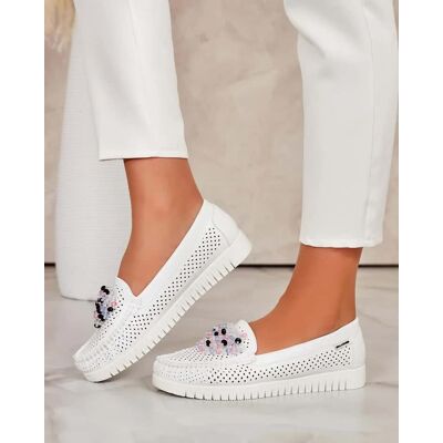 Inny producent Royalfashion Ażurowe mokasyny damskie z koralikami Namis-36 Inny producent Royalfashion Ażurowe mokasyny damskie z koralikami Namis-36