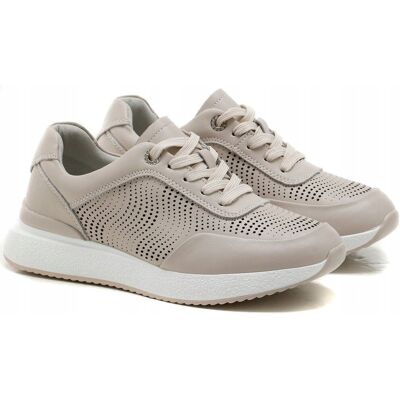 S.barski lr51-551 beżowe ażurowe sneakersy damskie sportowe skóra r.37 S.barski lr51-551 beżowe ażurowe sneakersy damskie sportowe skóra r.37