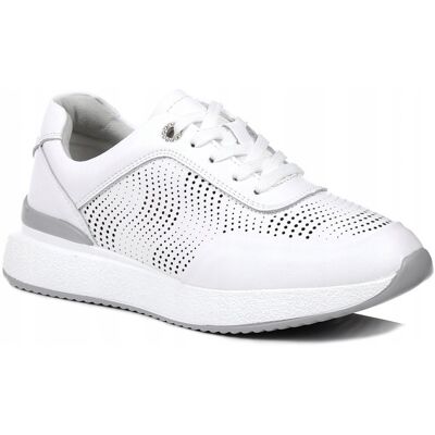 S.barski lr51-551 białe ażurowe sneakersy damskie sportowe skóra r.41 S.barski lr51-551 białe ażurowe sneakersy damskie sportowe skóra r.41