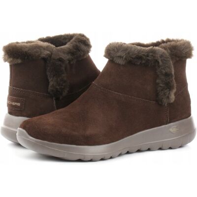Skechers Botki Brązowe Wsuwane Skórzane 35 Ż5C Skechers Botki Brązowe Wsuwane Skórzane 35 Ż5C