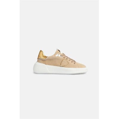 sneakers donna philippe model paris bjld nb03 - tres temple metal beige sneakers donna philippe model paris bjld nb03 - tres temple metal beige