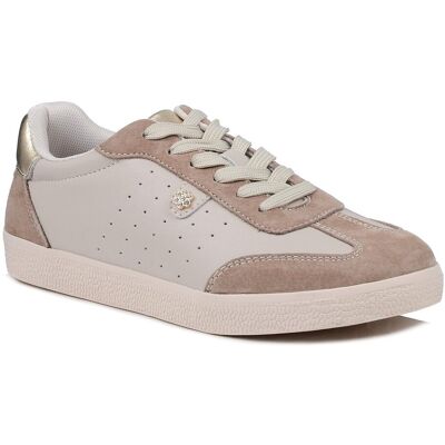 Sneakersy damskie beżowe skórzane S.Barski LR61-7091 sznurowane sportowe-36 Sneakersy damskie beżowe skórzane S.Barski LR61-7091 sznurowane sportowe-36