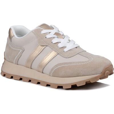 Sneakersy damskie beżowe skórzane S.Barski LR61-7096 sportowe sznurowane-40 Sneakersy damskie beżowe skórzane S.Barski LR61-7096 sportowe sznurowane-40