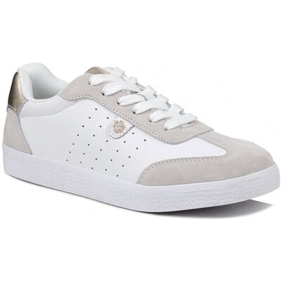 Sneakersy damskie białe skórzane S.Barski LR61-7091 sznurowane sportowe-36 Sneakersy damskie białe skórzane S.Barski LR61-7091 sznurowane sportowe-36