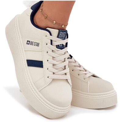 Sneakersy Damskie Na Platformie Big Star SS274347 Jasnobeżowe-40 Sneakersy Damskie Na Platformie Big Star SS274347 Jasnobeżowe-40