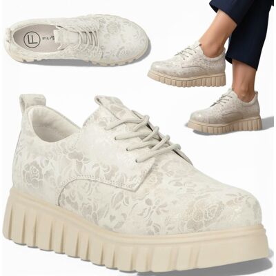 Sneakersy Damskie SKÓRZANE FILIPPO Wiosenne Modne Srebrne Na Platformie 37 Sneakersy Damskie SKÓRZANE FILIPPO Wiosenne Modne Srebrne Na Platformie 37