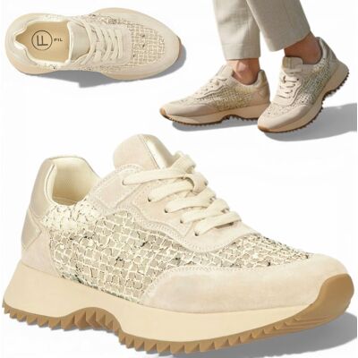 Sneakersy Damskie SKÓRZANE Filippo Wygodne Półbuty Beżowe Ażurowe 37 Sneakersy Damskie SKÓRZANE Filippo Wygodne Półbuty Beżowe Ażurowe 37
