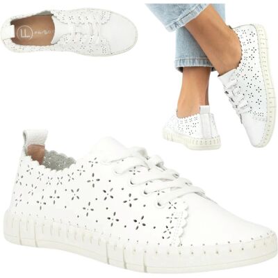 Sneakersy Damskie SKÓRZANE FILIPPO Wygodne Półbuty Białe Płaskie Modne 38 Sneakersy Damskie SKÓRZANE FILIPPO Wygodne Półbuty Białe Płaskie Modne 38