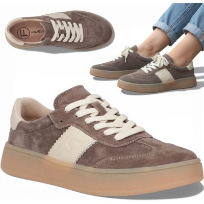 Sneakersy Damskie SKÓRZANE FILIPPO Wygodne Półbuty Brązowe na Platformie 36 Sneakersy Damskie SKÓRZANE FILIPPO Wygodne Półbuty Brązowe na Platformie 36