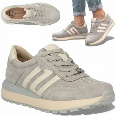 Sneakersy Damskie SKÓRZANE Filippo Wygodne Półbuty Szare na Platformie 39 Sneakersy Damskie SKÓRZANE Filippo Wygodne Półbuty Szare na Platformie 39