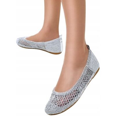 Inny producent SREBRNE BALERINY DAMSKIE ANNETE 39 Inny producent SREBRNE BALERINY DAMSKIE ANNETE 39