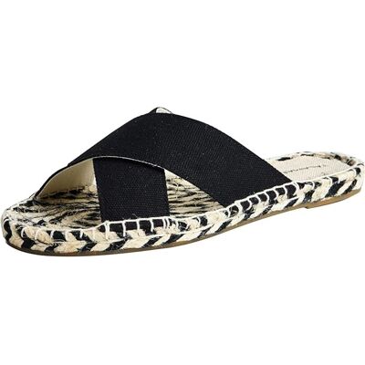 NIKCORP Talamantra Damskie Espadryle Klapki Czarne Rozmiar 40 NIKCORP Talamantra Damskie Espadryle Klapki Czarne Rozmiar 40