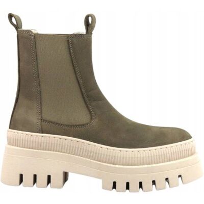 Tamaris BOTKI DAMSKIE KHAKI SKÓRZANE WSUWANE 38 JŁA Tamaris BOTKI DAMSKIE KHAKI SKÓRZANE WSUWANE 38 JŁA