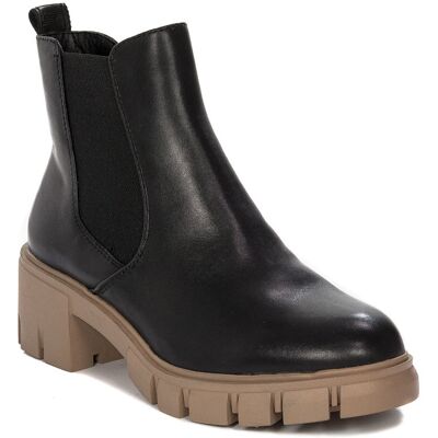 Tamaris Botki damskie skórzane na platformie Black Comb czarne-39 Tamaris Botki damskie skórzane na platformie Black Comb czarne-39