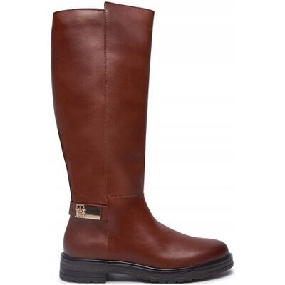 Tommy Hilfiger Brązowe Klasyczne Kozaki Ze Skóry Naturalnej 37 I1D Tommy Hilfiger Brązowe Klasyczne Kozaki Ze Skóry Naturalnej 37 I1D