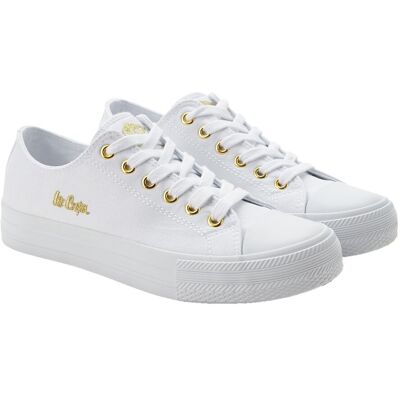 Trampki damskie białe Lee Cooper 4056L tekstylne tenisówki sznurowane-36 Trampki damskie białe Lee Cooper 4056L tekstylne tenisówki sznurowane-36