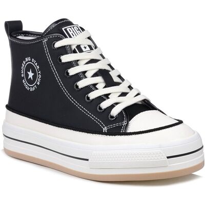 Big Star Shoes Trampki damskie czarne wysokie ocieplane z ekoskóry Big Star OO274062-41 Big Star Shoes Trampki damskie czarne wysokie ocieplane z ekoskóry Big Star OO274062-41