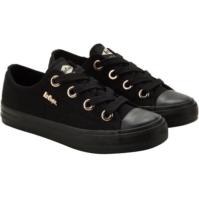 Trampki damskie Lee Cooper 4069L niskie czarne tekstylne sznurowane-38 Trampki damskie Lee Cooper 4069L niskie czarne tekstylne sznurowane-38