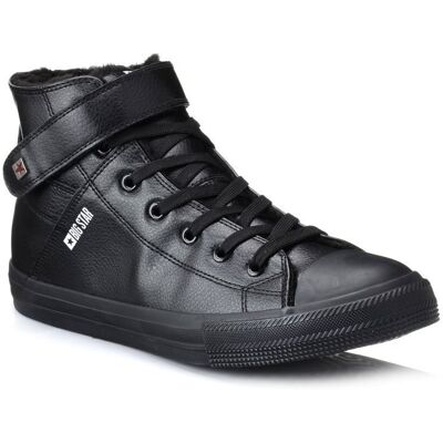 Big Star Shoes Trampki męskie wysokie czarne ocieplane ekoskóra Big Star Y174020F-42 Big Star Shoes Trampki męskie wysokie czarne ocieplane ekoskóra Big Star Y174020F-42