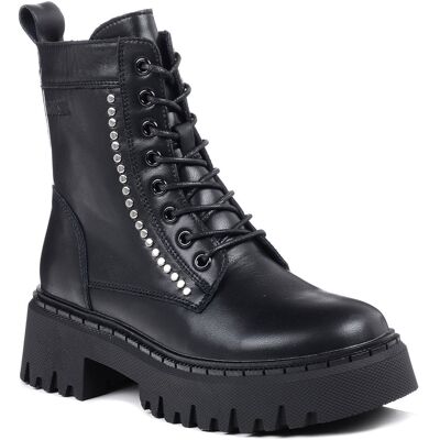 Big Star Shoes Trapery damskie skórzane Big Star OO274A255 botki ocieplane czarne-39 Big Star Shoes Trapery damskie skórzane Big Star OO274A255 botki ocieplane czarne-39