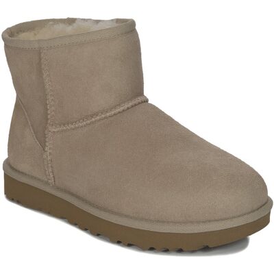 UGG Botki śniegowce damskie skórzane W Classic Mini II Sand -41 UGG Botki śniegowce damskie skórzane W Classic Mini II Sand -41