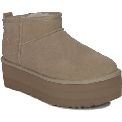 UGG Botki śniegowce damskie W Classic Ultra Mini Platform Sand-41 UGG Botki śniegowce damskie W Classic Ultra Mini Platform Sand-41