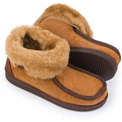 Ire Shoes Wysokie Bambosze Damskie Skórzane Ciepłe Kapcie R.37 Ire Shoes Wysokie Bambosze Damskie Skórzane Ciepłe Kapcie R.37