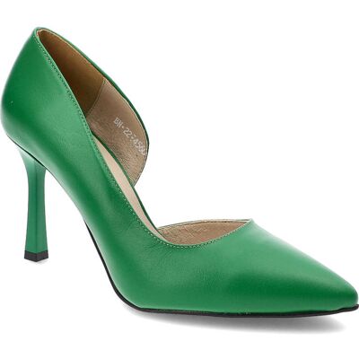 Zielone Szpilki Karino Eleganckie Skórzane Buty Zielone Szpilki Karino Eleganckie Skórzane Buty