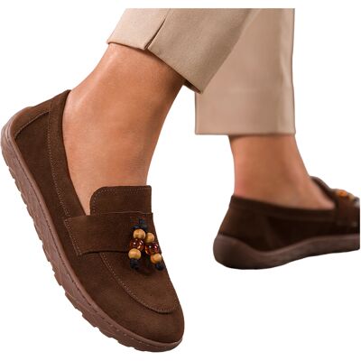 Czekoladowe Mokasyny Barefoot Skórzane Damskie Zamszowe Szerokie Z Koralikami Na Elastycznej Żłobionej Płaskiej Podeszwie Produkt Polski Casu 89778 Czekoladowe Mokasyny Barefoot Skórzane Damskie Zamszowe Szerokie Z Koralikami Na Elastycznej Żłobionej Płaskiej Podeszwie Produkt Polski Casu 89778