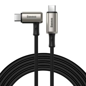 Baseus kątowy kabel USB Typ C - USB Typ C VOOC Quick Charge Power Delivery 100 W 5 A 1,5 m (USB 3.2 Gen 2 / 4K@60 Hz) czarny (CATPN-01)