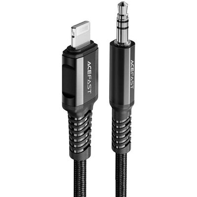 Acefast Kabel Audio Mfi Lightning - 3,5Mm Mini Jack (Męski) 1,2M, Aux Czarny (C1-06 Black) Acefast Kabel Audio Mfi Lightning - 3,5Mm Mini Jack (Męski) 1,2M, Aux Czarny (C1-06 Black)