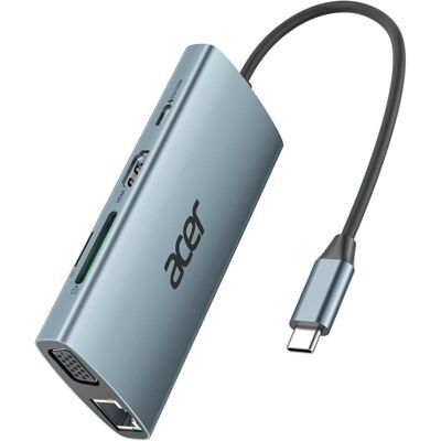 Inny producent Acer Hub Usb-C 9w1 Hdmi 4k, Vga, Ethernet 1gbps, Pd 100w, Sd/tf Inny producent Acer Hub Usb-C 9w1 Hdmi 4k, Vga, Ethernet 1gbps, Pd 100w, Sd/tf